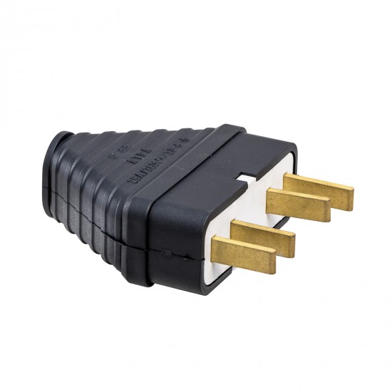 Щепсел трифазен гумен 380V 3x25A черен