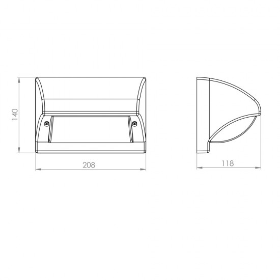 LED фасадно тяло Футура 3003 IP54 5W 4000K 600Lm сиво